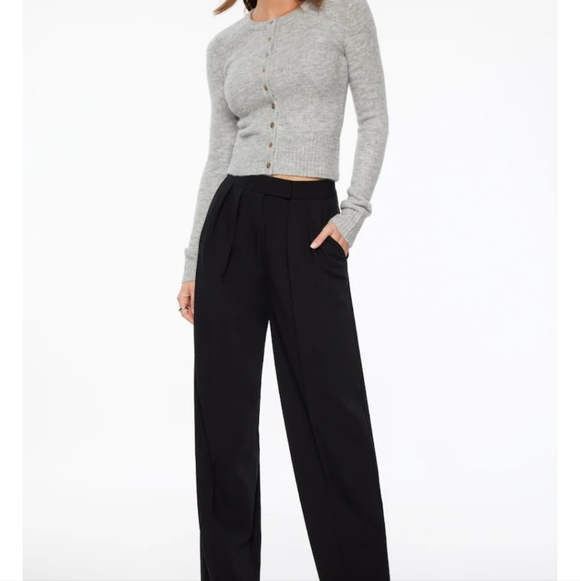 Dynamite Wide Leg High-Waist Black Dress Pants - Picture 7 of 10
